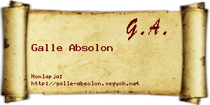 Galle Absolon névjegykártya